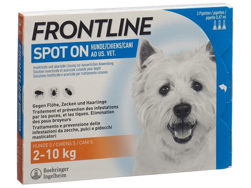 FRONTLINE spot on cane S liste D 3 x 0.67 ml