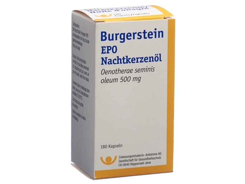 BURGERSTEIN Epo capsules 500mg 180 pièces BURGERSTEIN Epo capsules 500mg 180 pièces