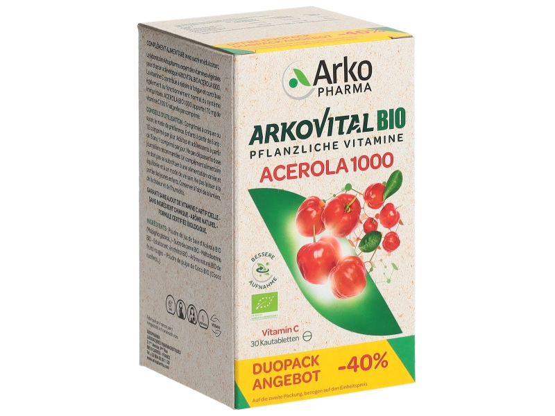 ACEROLA Comprimés 1000mg bio duo 2 x 30 pièces