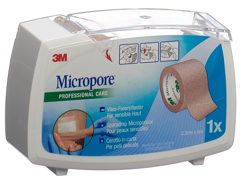 3M MICROPORE VLIES SPARADR A DISP 25.0MMX5M CH