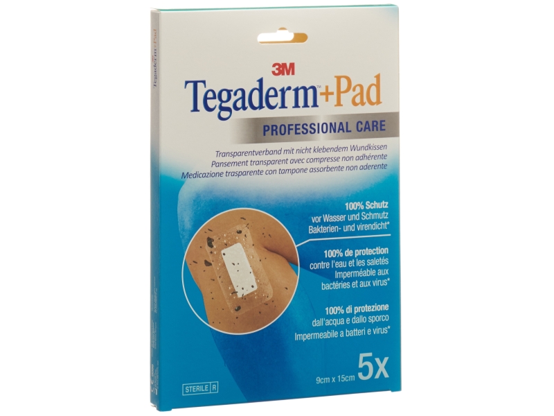 3M TEGADERM+PAD 9x15cm Wundkissen 4.5x10cm 5 Stk
